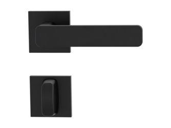 Türgriffgarnitur VAYA 265 MINIMAL MODERN Fast2Fix Rosetten eckig WC Graphitschwarz