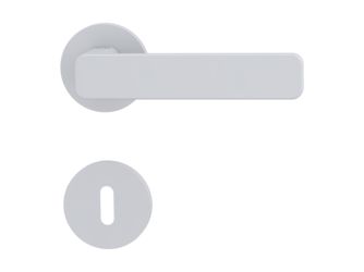 Türgriffgarnitur VAYA 265 MINIMAL MODERN Fast2Fix Rosetten rund Buntbart Seidenweiß