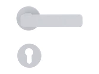 Türgriffgarnitur VAYA 265 MINIMAL MODERN Fast2Fix Rosetten rund Profilzylinder Seidenweiß