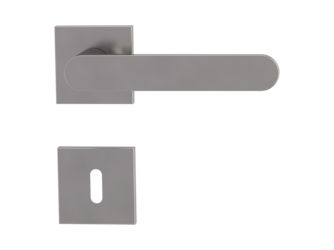 Türgriffgarnitur VAYA 291 AVUS Fast2Fix Rosetten eckig Buntbart Samtgrau