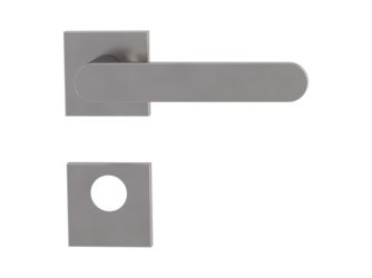 Türgriffgarnitur VAYA 291 AVUS Fast2Fix Rosetten eckig Rundzylinder Samtgrau