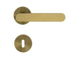 Türgriffgarnitur VAYA 291 AVUS Fast2Fix Rosetten rund Buntbart Gold ma.