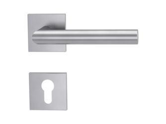 Türgriffgarnitur VAYA basic 195 LUCIA Fast2Fix GK3 Rosetten eckig Profilzylinder Edelstahl matt