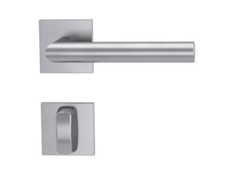 Türgriffgarnitur VAYA basic 195 LUCIA Fast2Fix GK3 Rosetten eckig WC Edelstahl matt