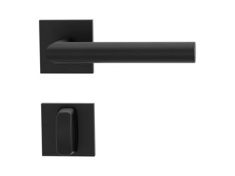 Türgriffgarnitur VAYA basic 195 LUCIA Fast2Fix GK3 Rosetten eckig WC Graphitschwarz