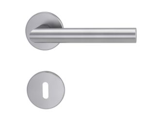 Türgriffgarnitur VAYA basic 195 LUCIA Fast2Fix GK3 Rosetten rund Buntbart Edelstahl matt