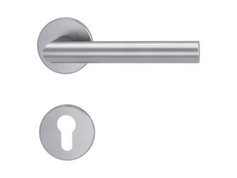 Türgriffgarnitur VAYA basic 195 LUCIA Fast2Fix GK3 Rosetten rund Profilzylinder Edelstahl matt