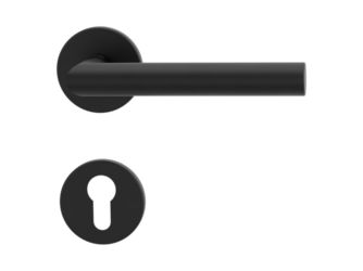 Türgriffgarnitur VAYA basic 195 LUCIA Fast2Fix GK3 Rosetten rund Profilzylinder Graphitschwarz