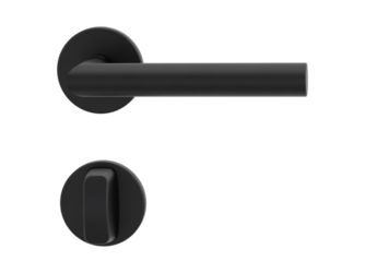 Türgriffgarnitur VAYA basic 195 LUCIA Fast2Fix GK3 Rosetten rund WC Graphitschwarz