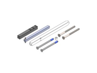 Türstärke Erweiterungsset 50-60mm fast2Fix Hohlstift 8mm WC POM L/R