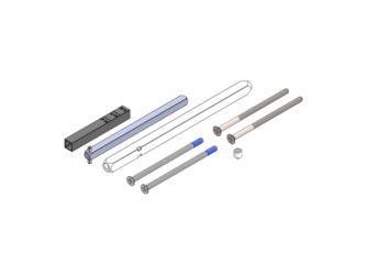 Türstärke Erweiterungsset 70-80mm fast2Fix Hohlstift 8mm WC POM L/R