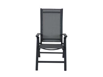 Tauro Klapp-Sessel, matt anthrazit Alu, TextilBez. royal-grey