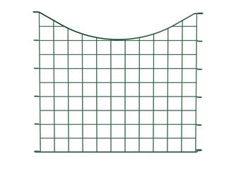 Teich-Zaunf., Bogen mittig unten, grün Kst.b., lichteBreite 777mm, Höhe mittig 525mm