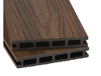 Terrassendiele BPC coextrudiert Hohlkammer hazelnut einseitig Holzstruktur, längsseitige Nut, SIMPLEX - 22 x 140 mm