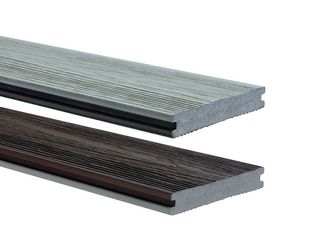 Terrassendiele BPC massiv hellgrau geriffelt - 20 x 140 mm Terrassendiele BPC massiv hellgrau geriffelt - 20 x 140 mm
