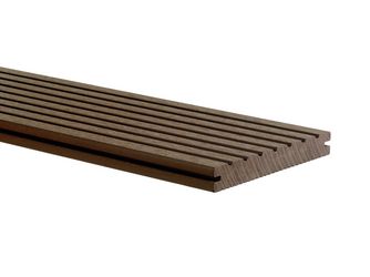 Terrassendiele BPC massiv dunkelbraun geriffelt - 20 x 145 mm Terrassendiele BPC massiv dunkelbraun geriffelt - 20 x 145 mm