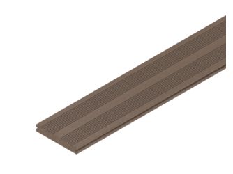 Terrassendiele BPC massiv braun einseitig französisches Profil, einseitig glatt, längsseitige Nut, MULTI-DECK - 20 x 140 mm