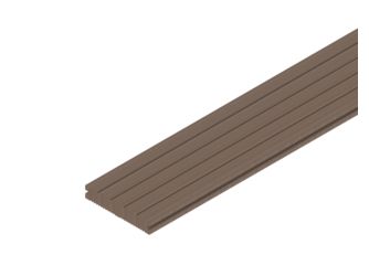 Terrassendiele BPC massiv braun einseitig genutet, einseitig geriffelt, längsseitige Nut, MULTI-DECK - 25 x 140 mm