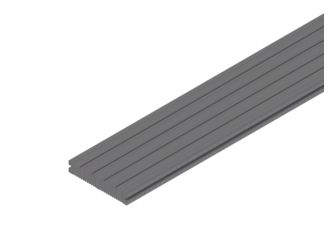 Terrassendiele BPC massiv hellgrau einseitig genutet, einseitig geriffelt, längsseitige Nut, MULTI-DECK - 25 x 140 mm