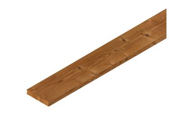 Terrassendiele Fichte thermobehandelt einseitig gebürstet, einseitig geriffelt, längsseitige Hohlkehle - 25 x 140 mm