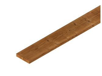 Terrassendiele Fichte thermobehandelt einseitig geriffelt, einseitig glatt, längsseitige Hohlkehle - 25 x 140 mm