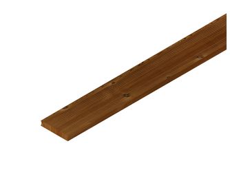 Terrassendiele Kiefer thermobehandelt einseitig geriffelt, einseitig glatt, längsseitige Hohlkehle - 25 x 140 mm