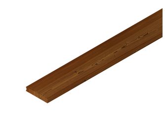 Terrassendiele Kiefer thermobehandelt einseitig gebürstet, einseitig geriffelt, längsseitige Hohlkehle - 25 x 140 mm