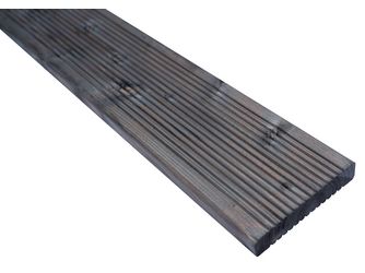 Terrassendiele Douglasie KDI KD grau beidseitig geriffelt, Rundkante - 28 x 145 mm