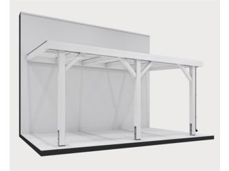 Terrassendach 3,14x5,07m SELECT Stegplatten, Holzstützen 70% PEFC-zertifiz.,Fichte, KVH nsi, weiß