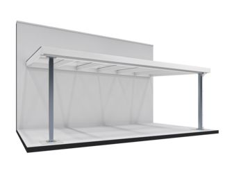 Terrassendach 3,64x6,07m SELECT Stegplatten, Stahlstützen 70% PEFC-zertifiz.,Fichte, KVH nsi, weiß