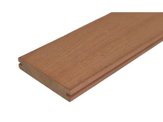 Terrassendiele Mukulungu / Afri Kulu beidseitig glatt, längsseitige Nut, Hybrid - 21 x 140 mm