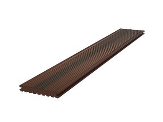 Terrassendiele GCC massiv amber chocolate einseitig genutet, einseitig geriffelt, längsseitige Nut, CLASSIC - 21 x 145 mm