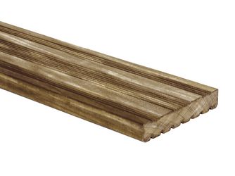 Terrassendiele Kiefer KDI braun französisches Profil/genutet