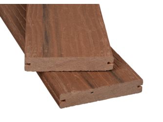 Terrassendiele WPC massiv Grey beidseitig Holzstruktur, längsseitige Nut, LifeCycle - 25 x 137 mm