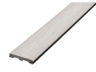 Terrassendiele WPC massiv Nordic Ash einseitig Holzstruktur, längsseitige Nut, Piazza ONE 2.0 - 25 x 142 mm