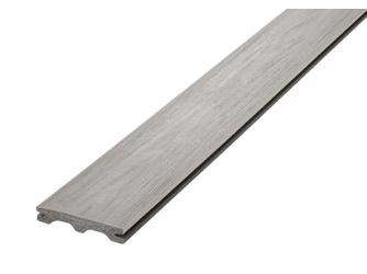 Terrassendiele WPC massiv Silver Teak einseitig Holzstruktur, längsseitige Nut, Piazza ONE 2.0 - 25 x 142 mm