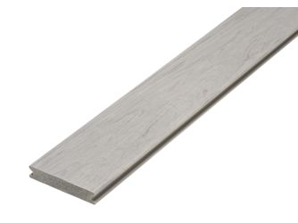 Terrassendiele WPC massiv Silver Teak einseitig Holzstruktur, längsseitige Nut, Piazza PRO 2.0 - 25 x 142 mm