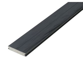 Terrassendiele WPC massiv Streaked Ebony einseitig Holzstruktur, längsseitige Nut, Piazza PRO 2.0 - 25 x 142 mm