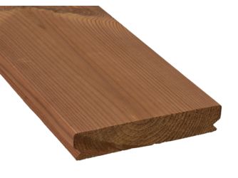 Terrassendiele Kiefer einseitig gebürstet, längsseitige Nut - 26 x 140 mm