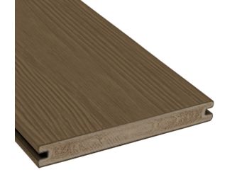 Terrassendiele BPC coextrudiert massiv Nougat einseitig Holzstruktur, längsseitige Nut, TuraPico - 21 x 140 mm