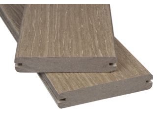 Terrassendiele WPC massiv Cathedral Stone beidseitig Holzstruktur, längsseitige Nut, Vision Cool Deck - 25 x 137 mm