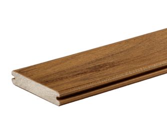 Terrassendiele cWPC massiv Pecan einseitig handgehobelt, längsseitige Nut, Legacy Pecan - 24 x 136 mm