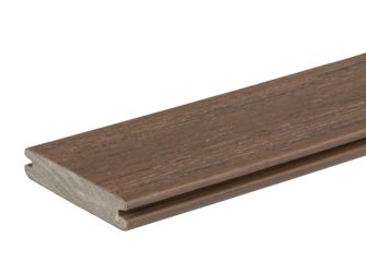 Terrassendiele cWPC massiv Tigerwood einseitig handgehobelt, längsseitige Nut, Legacy Tigerwood - 24 x 136 mm
