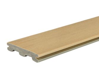 Terrassendiele cWPC massiv Weathered Oak einseitig Holzstruktur, längsseitige Nut, Terrain+ - 24 x 136 mm
