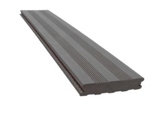 Terrassendiele WPC monoextrudiert massiv Anthrazit einseitig französisches Profil, längsseitige Nut, Elegance - 23 x 138 mm