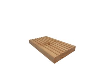 Terrassendiele kanadische Douglasie unbehandelt einseitig genutet, einseitig geriffelt, VEH AB - 27 x 143 mm