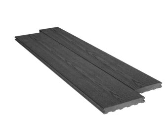 Terrassendiele WPC monoextrudiert massiv Anthrazit einseitig Holzstruktur, längsseitige Nut, Elegance - 23 x 138 mm