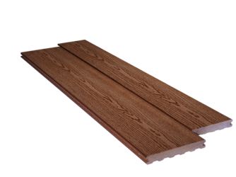 Terrassendiele WPC monoextrudiert massiv Exotic Braun einseitig Holzstruktur, längsseitige Nut, Elegance - 23 x 138 mm