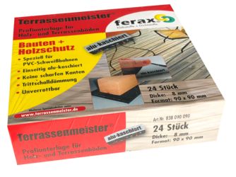 Terrassenmeister Profi-Unterlage für Terrassen Quadrate 8 x 90 x 90 mm alukaschiert