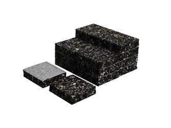Terrassenpad, Gummi-Granulat Pads, selbstklebend 20x80x70mm 16 Stück, Krt.: 20 Pak. Terrassenpad, Gummi-Granulat Pads, selbstklebend 20x80x70mm 16 Stück, Krt.: 20 Pak.